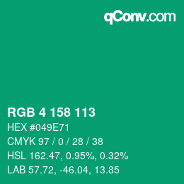 Color code: RGB 4 158 113 | qconv.com