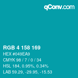 Color code: RGB 4 158 169 | qconv.com