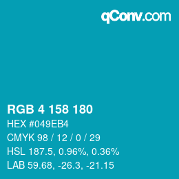 颜色代码: RGB 4 158 180 | qconv.com