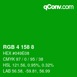 Color code: RGB 4 158 8 | qconv.com