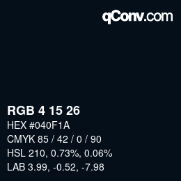 Color code: RGB 4 15 26 | qconv.com