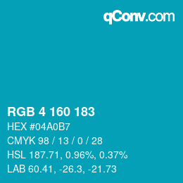 Color code: RGB 4 160 183 | qconv.com