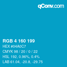Color code: RGB 4 160 199 | qconv.com