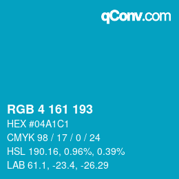 Color code: RGB 4 161 193 | qconv.com