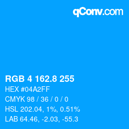 カラーコード: RGB 4 162.8 255 | qconv.com