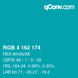 Color code: RGB 4 162 174 | qconv.com