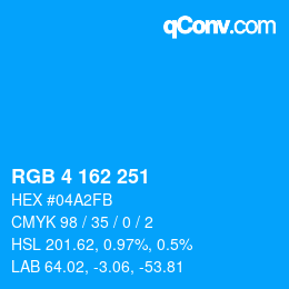 Color code: RGB 4 162 251 | qconv.com