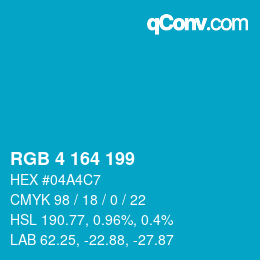 Farbcode: RGB 4 164 199 | qconv.com