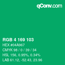 Color code: RGB 4 169 103 | qconv.com
