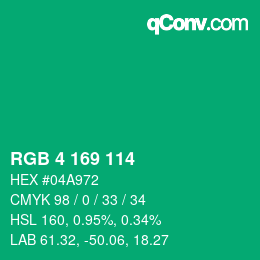Color code: RGB 4 169 114 | qconv.com