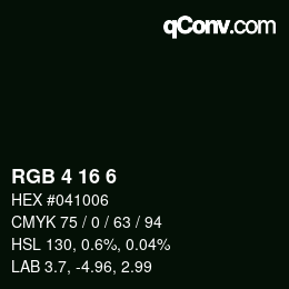 Color code: RGB 4 16 6 | qconv.com