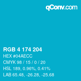 カラーコード: RGB 4 174 204 | qconv.com