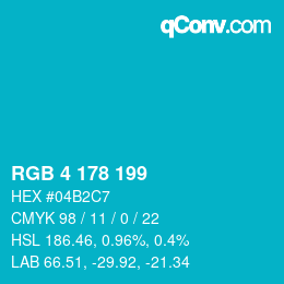 Color code: RGB 4 178 199 | qconv.com