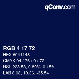 Color code: RGB 4 17 72 | qconv.com