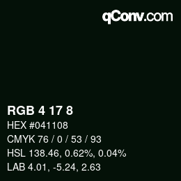 Color code: RGB 4 17 8 | qconv.com