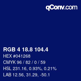 カラーコード: RGB 4 18.8 104.4 | qconv.com