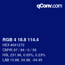 カラーコード: RGB 4 18.8 114.4 | qconv.com