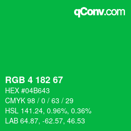 Color code: RGB 4 182 67 | qconv.com