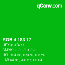 Color code: RGB 4 183 17 | qconv.com