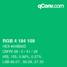 Color code: RGB 4 184 109 | qconv.com