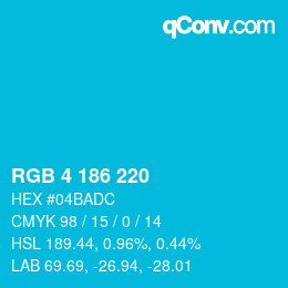 Color code: RGB 4 186 220 | qconv.com