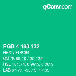 Color code: RGB 4 188 132 | qconv.com
