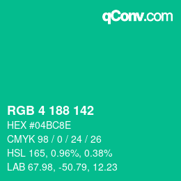 Color code: RGB 4 188 142 | qconv.com