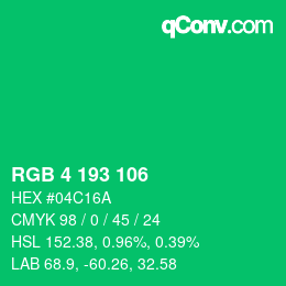 Color code: RGB 4 193 106 | qconv.com