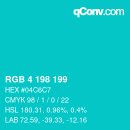 Color code: RGB 4 198 199 | qconv.com