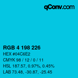 Color code: RGB 4 198 226 | qconv.com