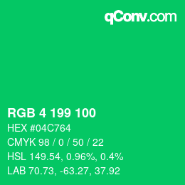 Color code: RGB 4 199 100 | qconv.com