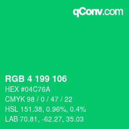 Color code: RGB 4 199 106 | qconv.com