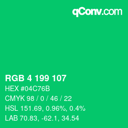 Color code: RGB 4 199 107 | qconv.com