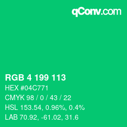カラーコード: RGB 4 199 113 | qconv.com