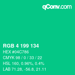 Color code: RGB 4 199 134 | qconv.com