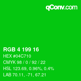 Color code: RGB 4 199 16 | qconv.com