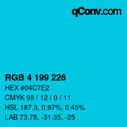 Color code: RGB 4 199 226 | qconv.com