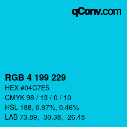 Color code: RGB 4 199 229 | qconv.com