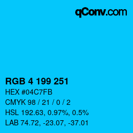 Color code: RGB 4 199 251 | qconv.com