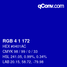 Color code: RGB 4 1 172 | qconv.com