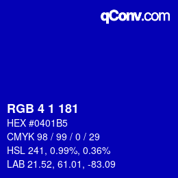 Color code: RGB 4 1 181 | qconv.com