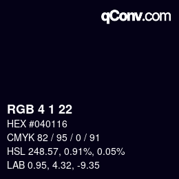 Color code: RGB 4 1 22 | qconv.com