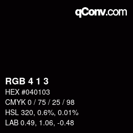 Color code: RGB 4 1 3 | qconv.com