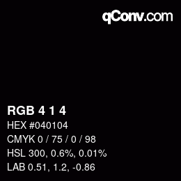 カラーコード: RGB 4 1 4 | qconv.com