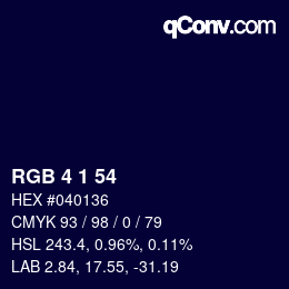 Color code: RGB 4 1 54 | qconv.com
