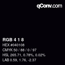 Código de color: RGB 4 1 8 | qconv.com