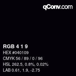 Color code: RGB 4 1 9 | qconv.com