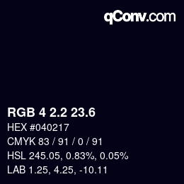 カラーコード: RGB 4 2.2 23.6 | qconv.com