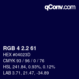 カラーコード: RGB 4 2.2 61 | qconv.com