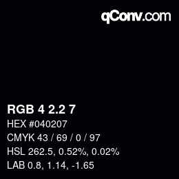 カラーコード: RGB 4 2.2 7 | qconv.com